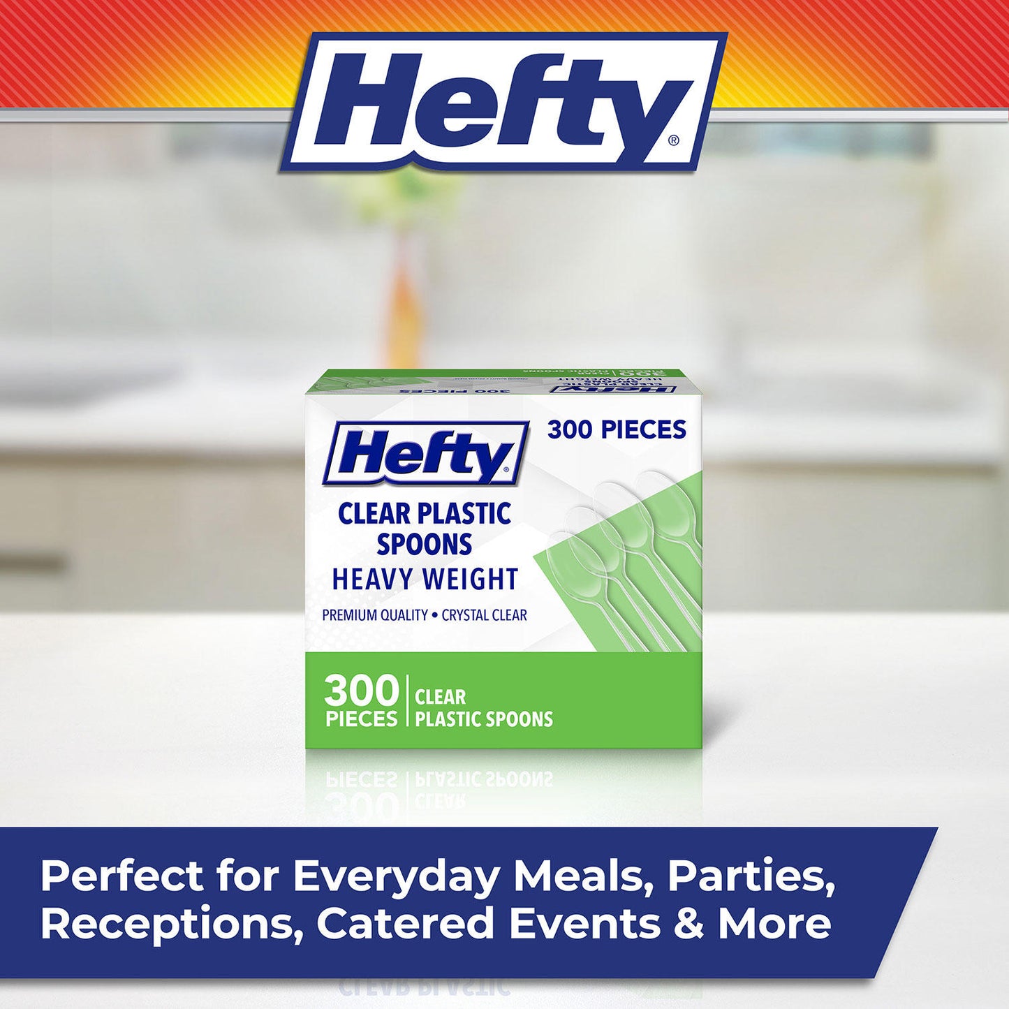 Hefty Clear Heavy-Weight Plastic Spoons (300 Pieces)