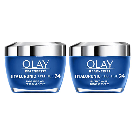 Olay Regenerist Hyaluronic + Peptide 24 Gel Face Moisturizer, Fragrance-Free (1.7 oz., pack of 2.)