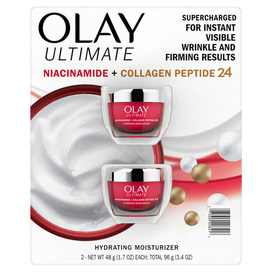 Olay Ultimate Niacinamide plus Collagen Peptide 24 Hydrating Moisturizer 1.7 oz. pack of 2