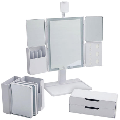 GloTech Configurable Beauty Station LED Mirror, White