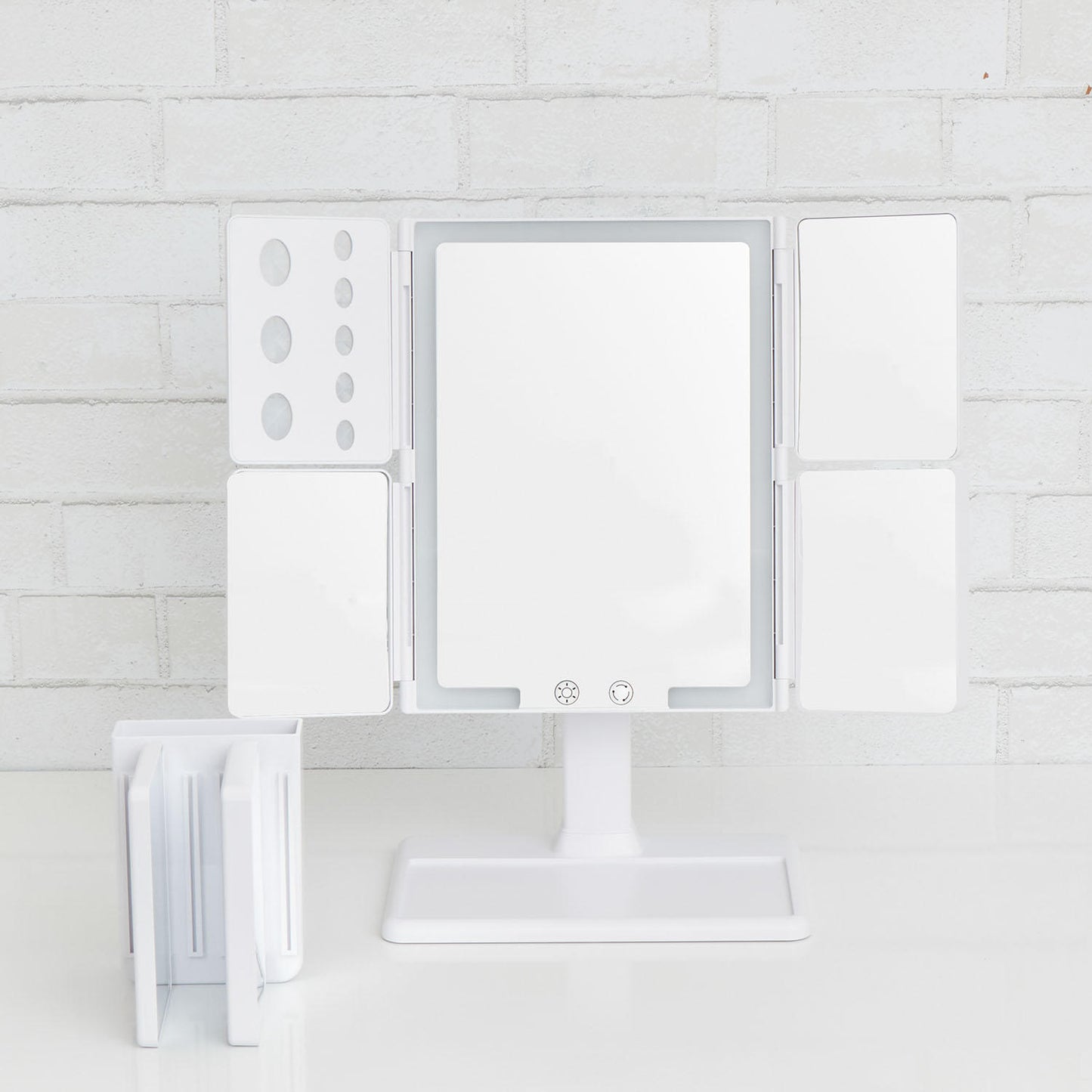 GloTech Configurable Beauty Station LED Mirror, White