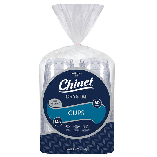 Chinet Cut Crystal 14 oz. Cup 180 cups 3 packs of 60