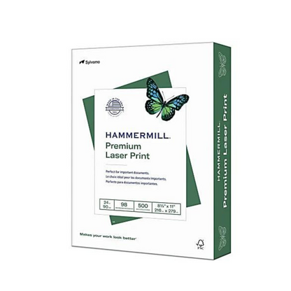 Hammermill Multi-Use Print & Copy Paper, Letter Size 8 1/2" x 11", 24 Lb, FSC Certified, White, Ream Of 500 Sheets