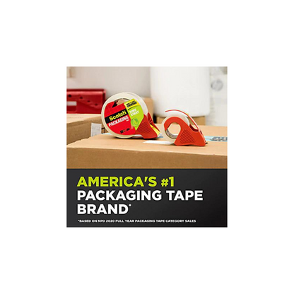 Scotch Sure Start Shipping Tape With Dispenser 1-7/8" x 22.2 Yd, Clear, Pack Of 6 Rolls