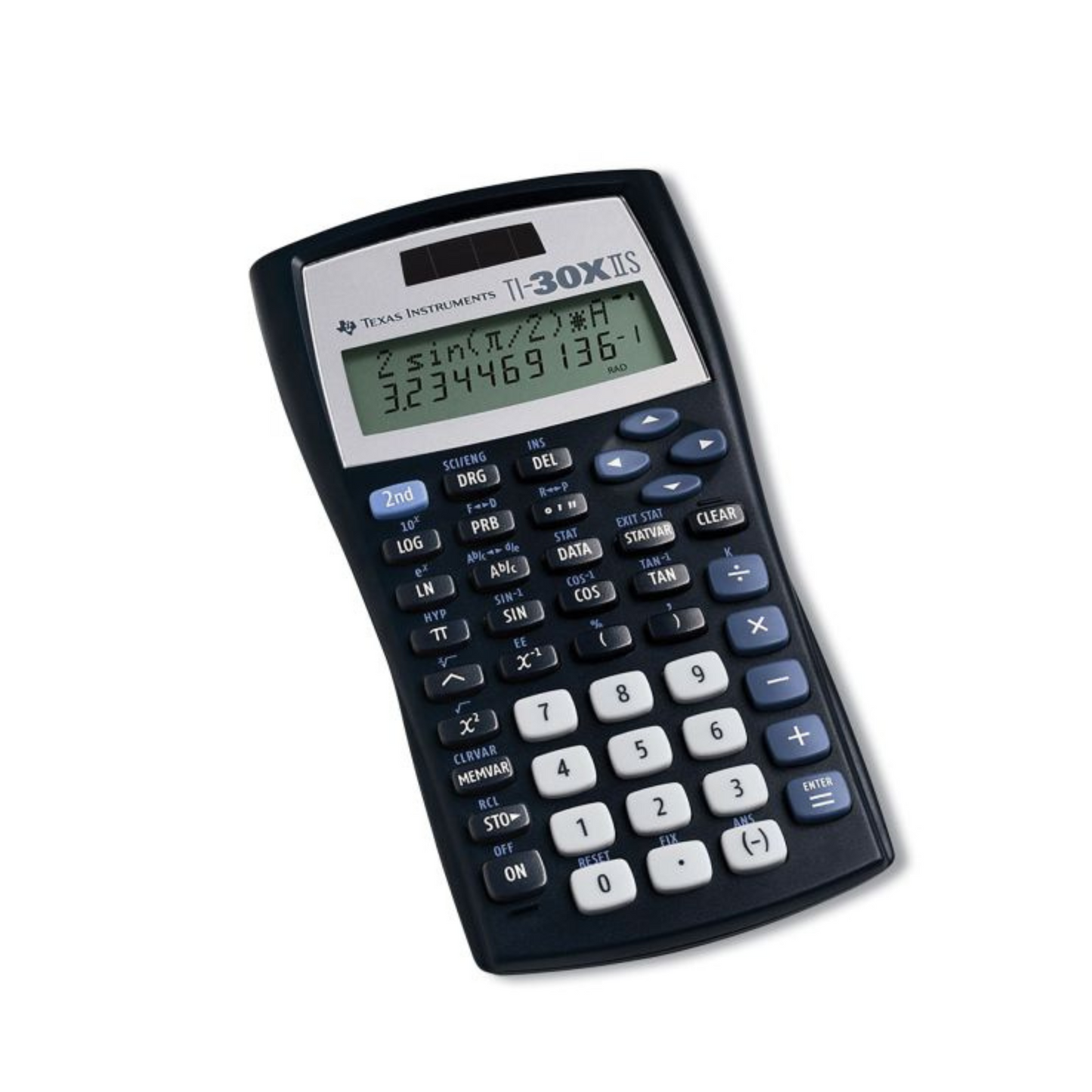 Texas Instruments TI-30XIIS 10-Digit Scientific Calculator Solar Powered and Battery (Black)