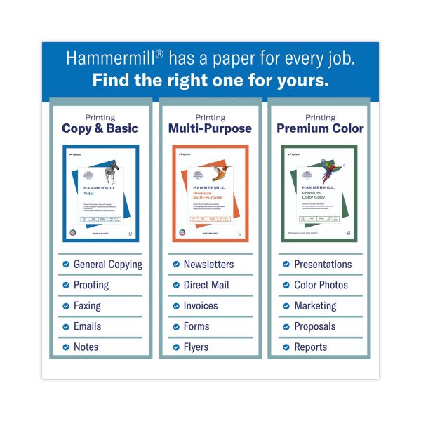 Hammermill Multi-Use Print & Copy Paper, Legal Size 8 1/2" x 14", 24 Lb, White, Ream Of 500 Sheets