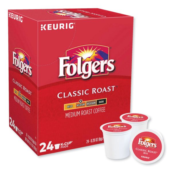 Folgers Single-Serve Coffee K-Cup Pods, Classic Roast, Box Of 24