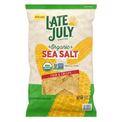 Late July Thin and Crispy Organic Sea Salt Tortilla Chips 22 oz.
