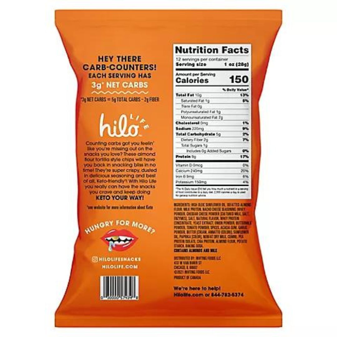 Hilo Life Nacho Cheese Keto Friendly Tortilla Chip
