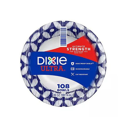 Dixie Ultra Paper Bowl 20oz Printed Disposable Bowl 108 count