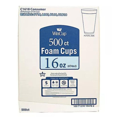 WinCup 16-Oz. Foam Cups 500 ct. (CANNOT SHIP TO CA)