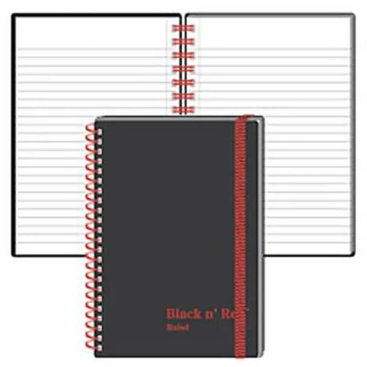 Black n' Red Wirebound Notebook, 3 5/8" x 5 7/8", 1 Subject, Wide Ruled, 70 Sheets, Black/Red