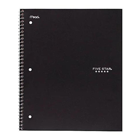 Five Star Notebook, 8 1/2" x 11", 5 Subjects, College Ruled, 200 Sheets, Assorted Colors (No Color Choice)