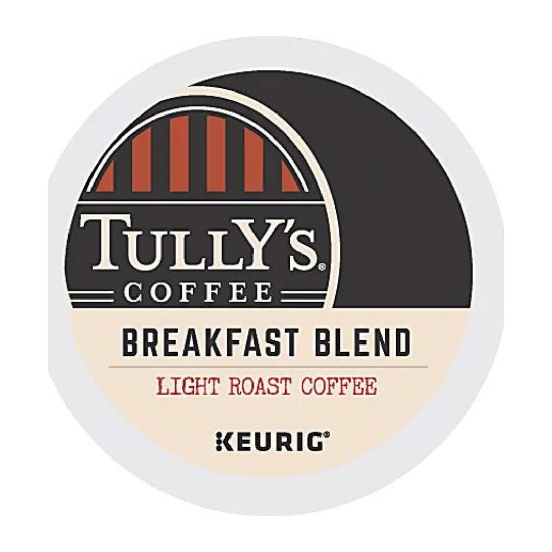 Tully's Coffee Single-Serve Coffee K-Cup Pods, Breakfast Blend, Box Of 24