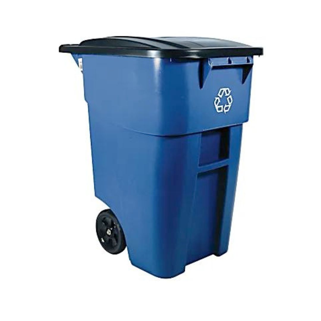 Rubbermaid Square Brute Big Wheel Container 50 Gallons Blue