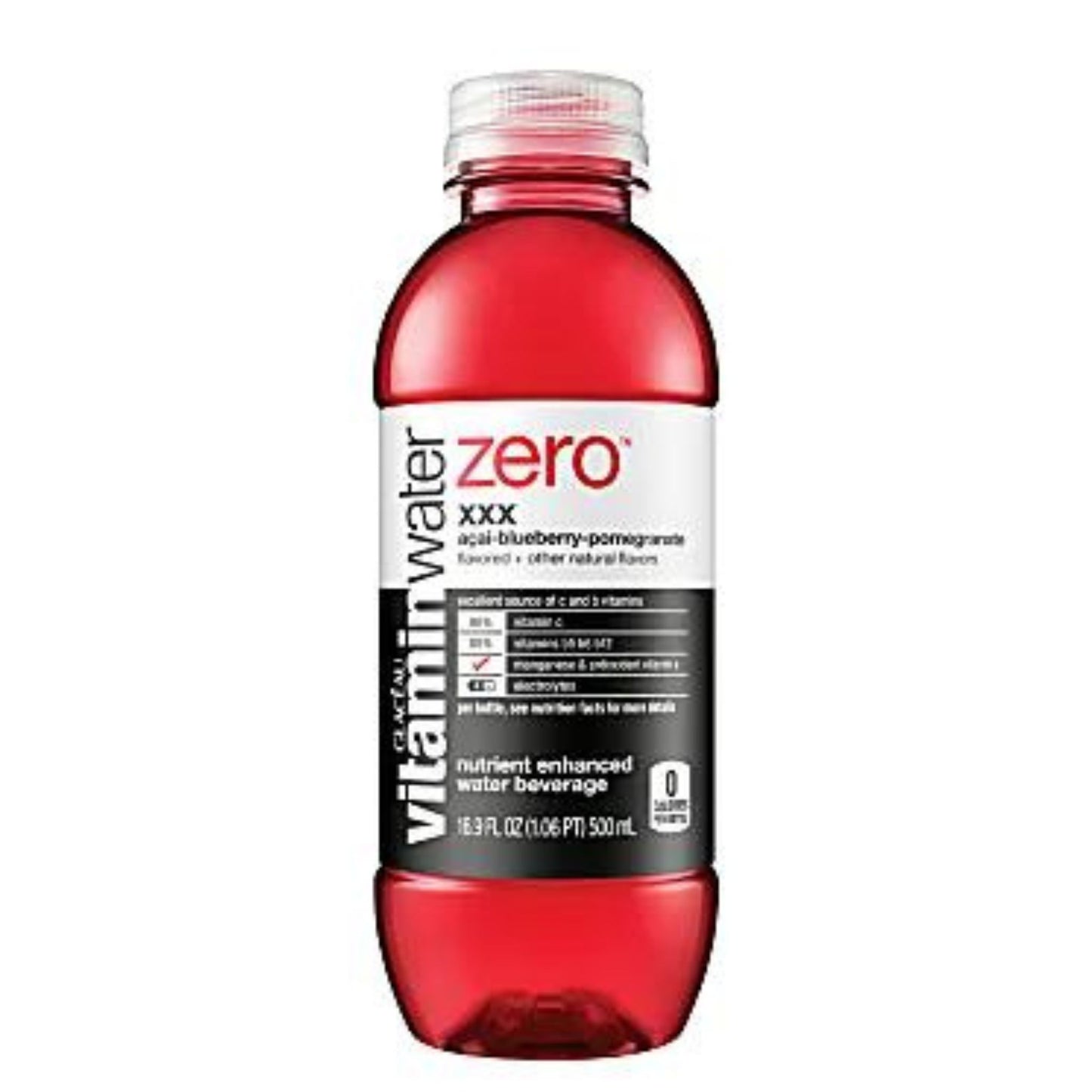 Glacéau vitaminwaterzero XXX with Açai-Blueberry-Pomegranate Flavor, 16.9 Oz, 1 Bottle