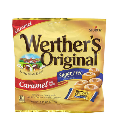 Werther's Original Sugar-Free Caramel Hard Candies 2.75 Oz. Pack Of 3 Bags
