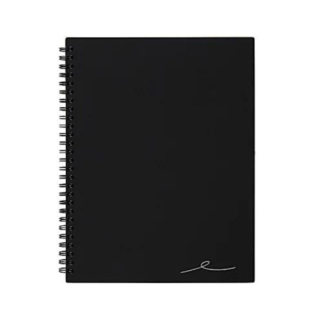 Office Depot Brand Wirebound Business Notebook, 7 1/4" x 9 1/2", 1 Subject, Narrow Ruled, 160 Pages (80 Sheets), Black