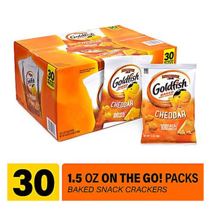 Pepperidge Farms Goldfish Baked Snack Cracker Packs 1.5 Oz. Box Of 30