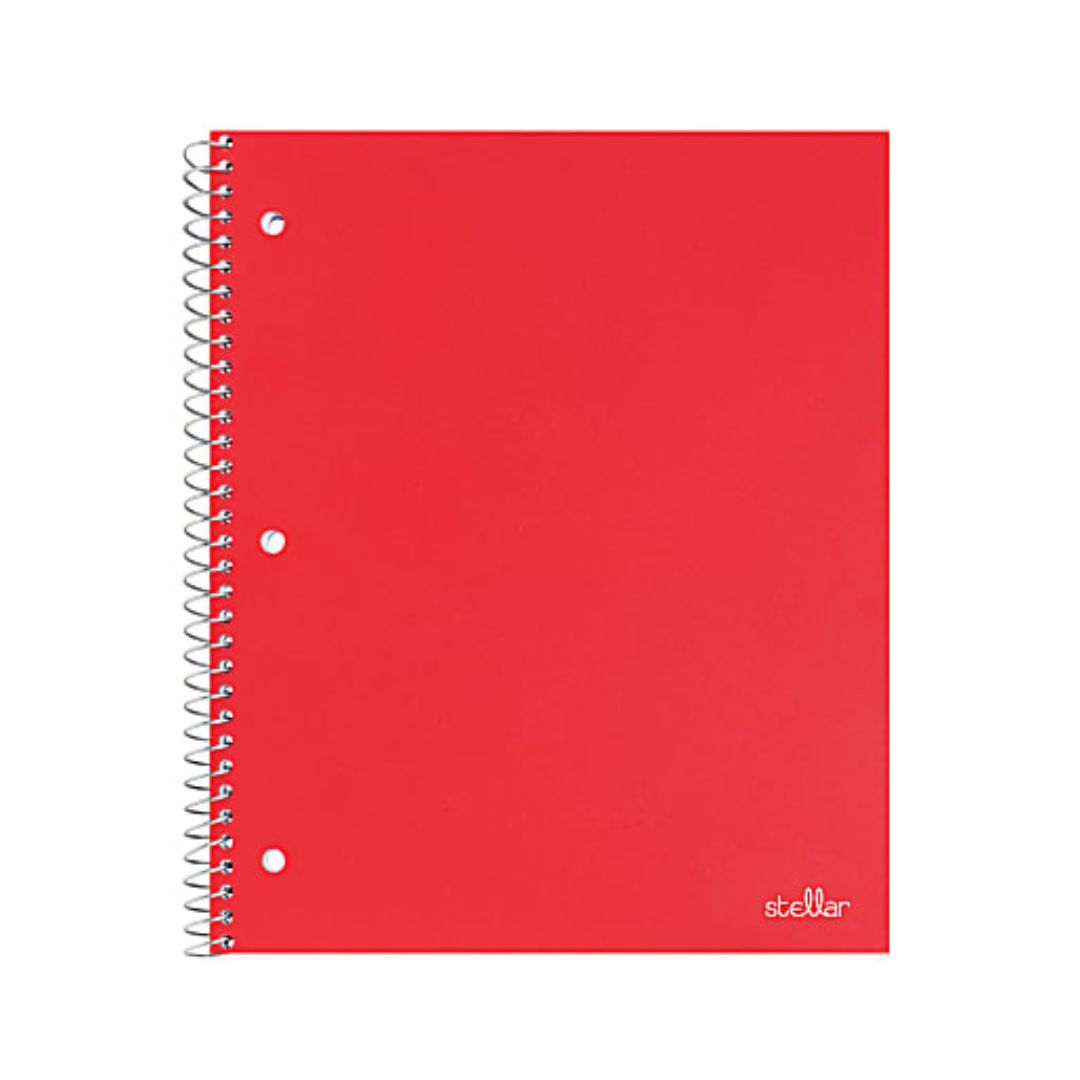 Office Depot Brand Stellar Poly Notebook, 8-1/2" x 11", 1 Subject, College Ruled, 80 Sheet, Assorted Colors, Pack Of 5 Notebooks
