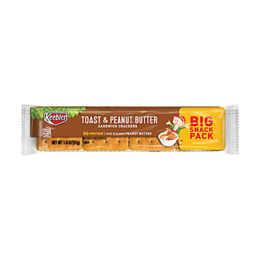 Keebler Sandwich Crackers, Toast And Peanut Butter, 1.8 Oz. Box Of 12