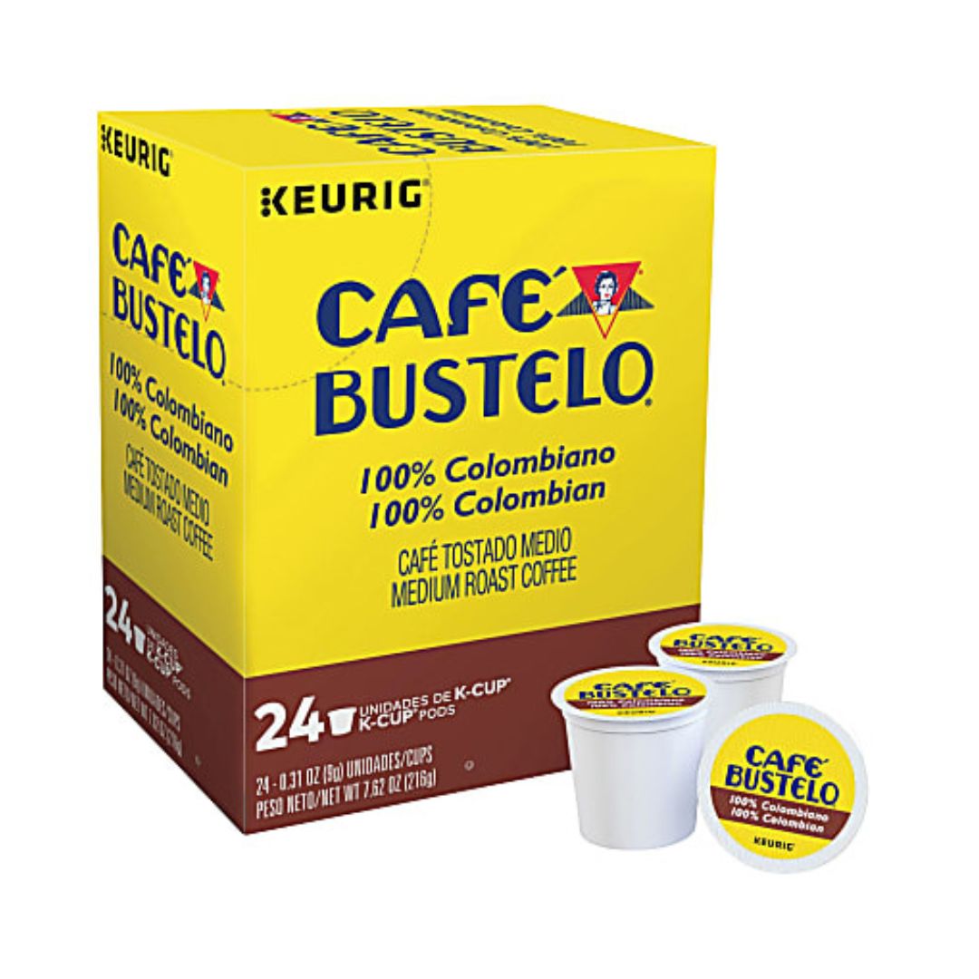 Cafe Bustelo Single-Serve Coffee K-Cup, 100% Colombian Box Of 24