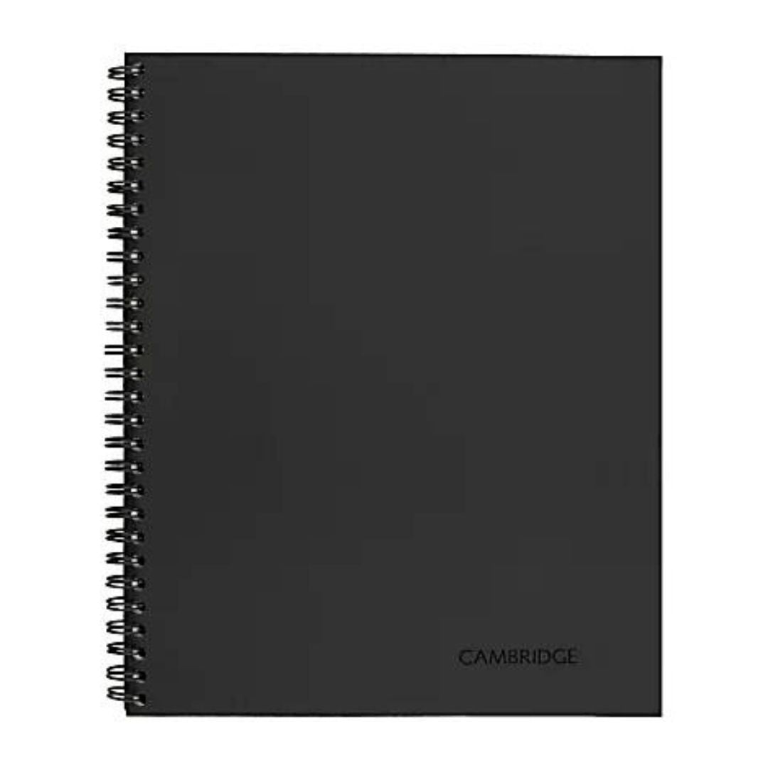 Cambridge Limited 30% Recycled Business Notebook, 8 1/4" x 11", 1 Subject, Wide Ruled, 80 Sheets, Black (06064)