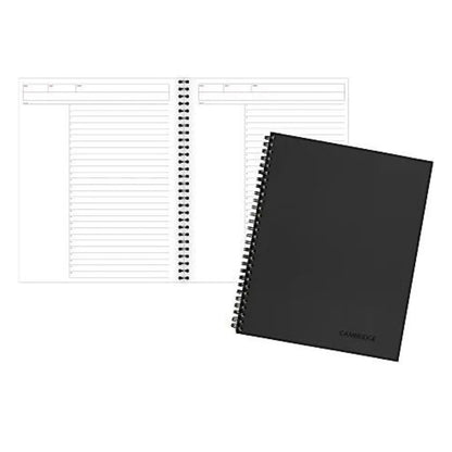Cambridge Limited 30% Recycled Business Notebook, 8 1/4" x 11", 1 Subject, Wide Ruled, 80 Sheets, Black (06064)
