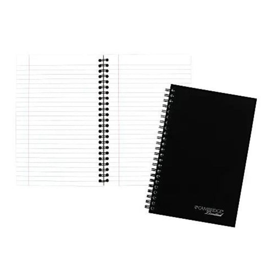 Cambridge Limited 30% Recycled Business Notebook, 4 7/8" x 8", 1 Subject, Legal Ruled, 80 Sheets, Black (06074)