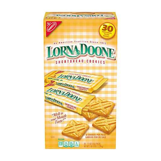 Lorna Doone Shortbread Cookies 1.5 Oz. 6 Cookies Per Pack, Box Of 30 Packs