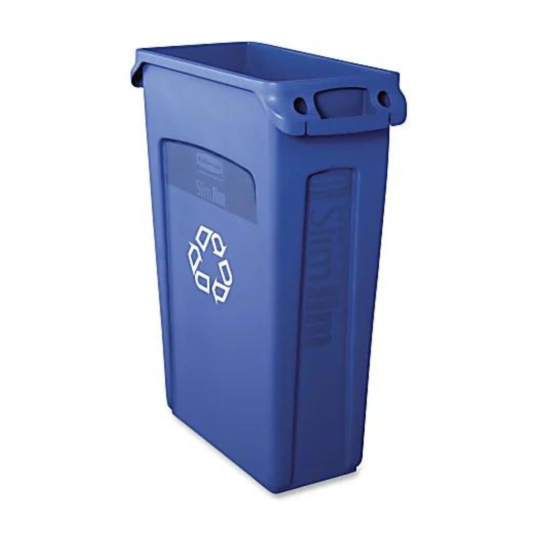 Rubbermaid Commercial Slim Jim Recycle Waste Container 23-Gallons Blue