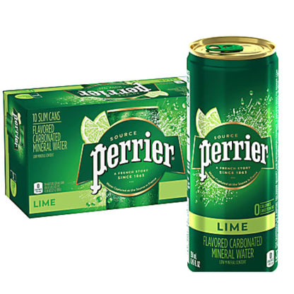 Perrier Sparkling Mineral Water (Lime) 8.45 Oz. Pack Of 10