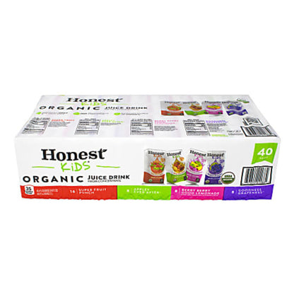 Honest Kids Organic Fruit Juice Drink Boxes Variety Pack 6 Oz. Pack Of 40 Boxes
