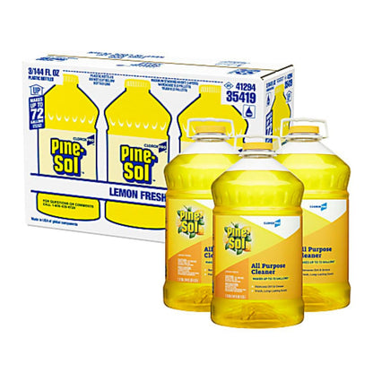 Clorox Pine Sol All-Purpose Cleaner Lemon Fresh Scent, 144oz. Bottle, Box Of 3