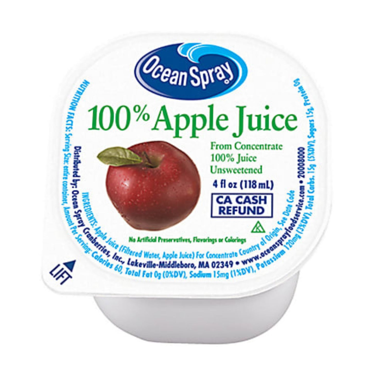 Ocean Spray Apple Juice 4 Oz. Pack Of 48 Cups