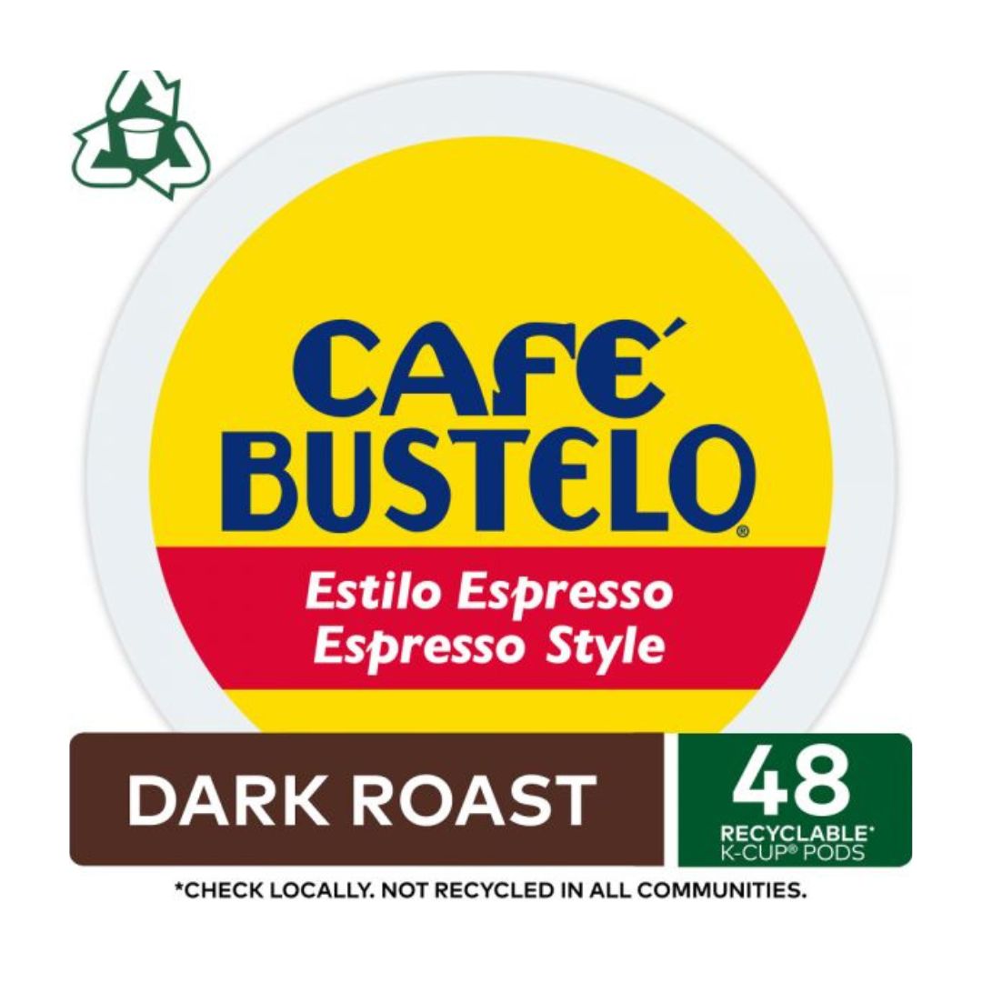 Café Bustelo Espresso Roast Coffee K-Cup Pods, Box Of 48