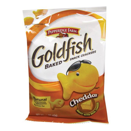 Pepperidge Farm Goldfish Baked Crackers, Cheddar, 1.5 Oz. Carton Of 72