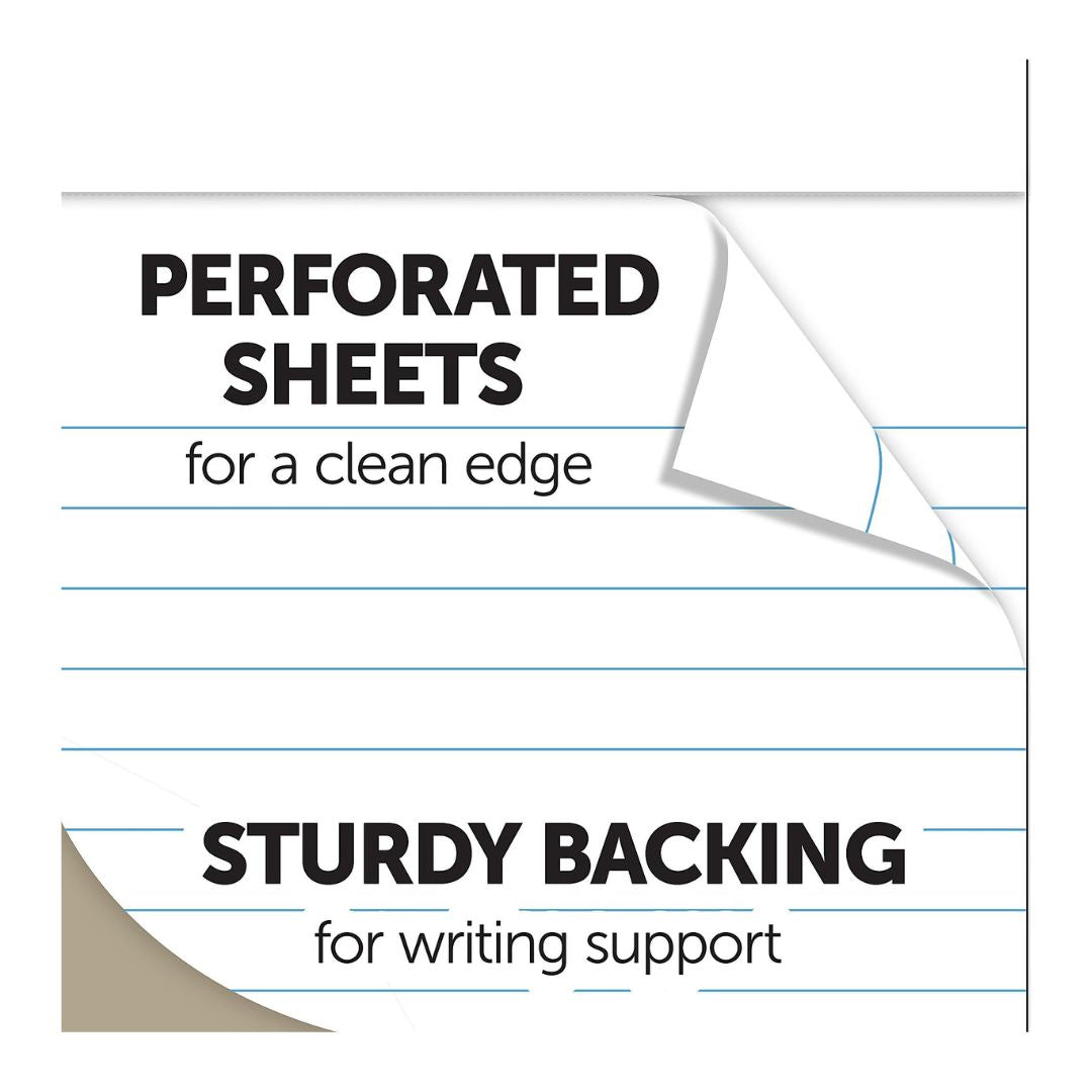Office Depot Brand Mini Perforated Legal Pad, 3" x 5", White, Pack Of 6 Pads
