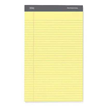 Office Depot Brand Professional Legal Pad, 8 1/2" x 14", Canary, Legal Ruled, 50 Sheets, 4 Pads/Pack
