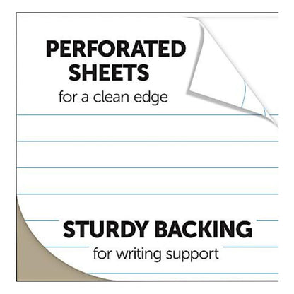 Office Depot Brand Professional Top Wirebound Wide-Ruled Legal Pad, 8 1/2" x 11 3/4", White, 70 Sheets
