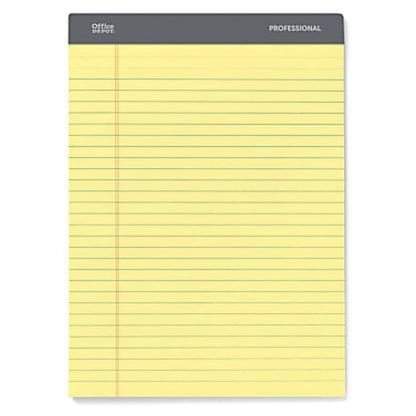 Office Depot Brand Professional Legal Pad, 8 1/2" x 11 3/4", Legal Ruled, 50 Sheets Per Pad, Canary, Pack Of 8 Pads