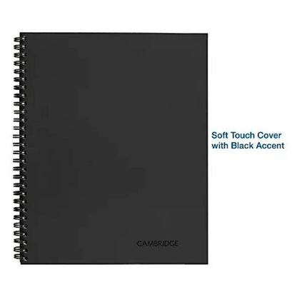 Cambridge Limited 30% Recycled Business Notebook, 8 1/2" x 11", 1 Subject, Legal Ruled, 80 Sheets, Black