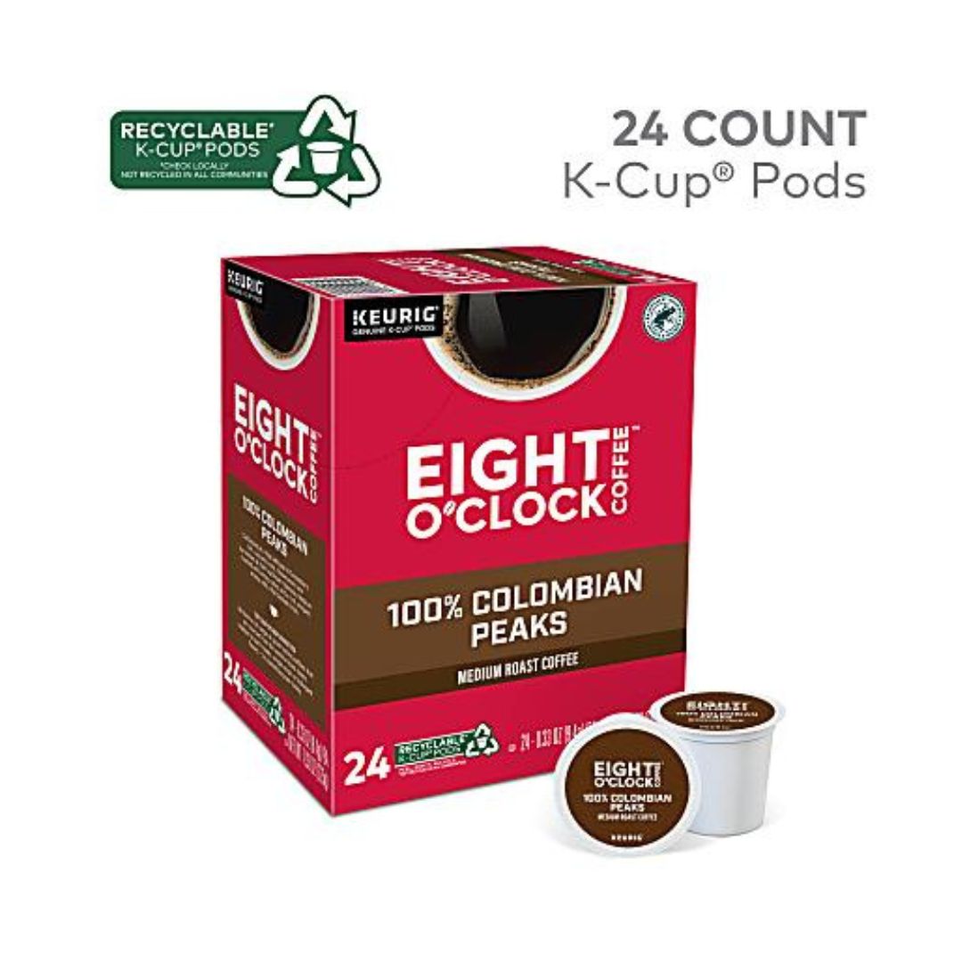 Eight O'Clock Single-Serve Coffee K-Cup Pods, Colombian Box Of 24