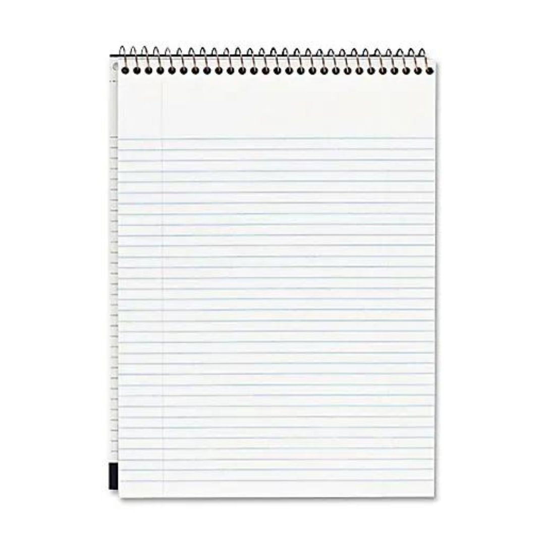 Cambridge Stiff-Back Wire-Bound Notepad, Letter Size, College Rule, Navy