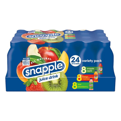 Snapple Juice Drinks 20 Oz. Assorted Flavors Pack Of 24 Bottles
