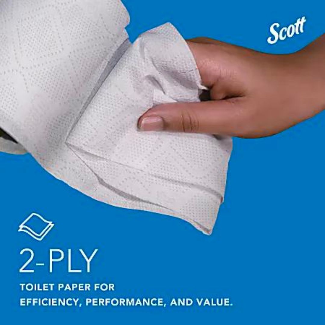 Scott Professional Standard Roll 2-Ply Toilet Paper, 550 Sheets Per Roll, Pack Of 80 Rolls