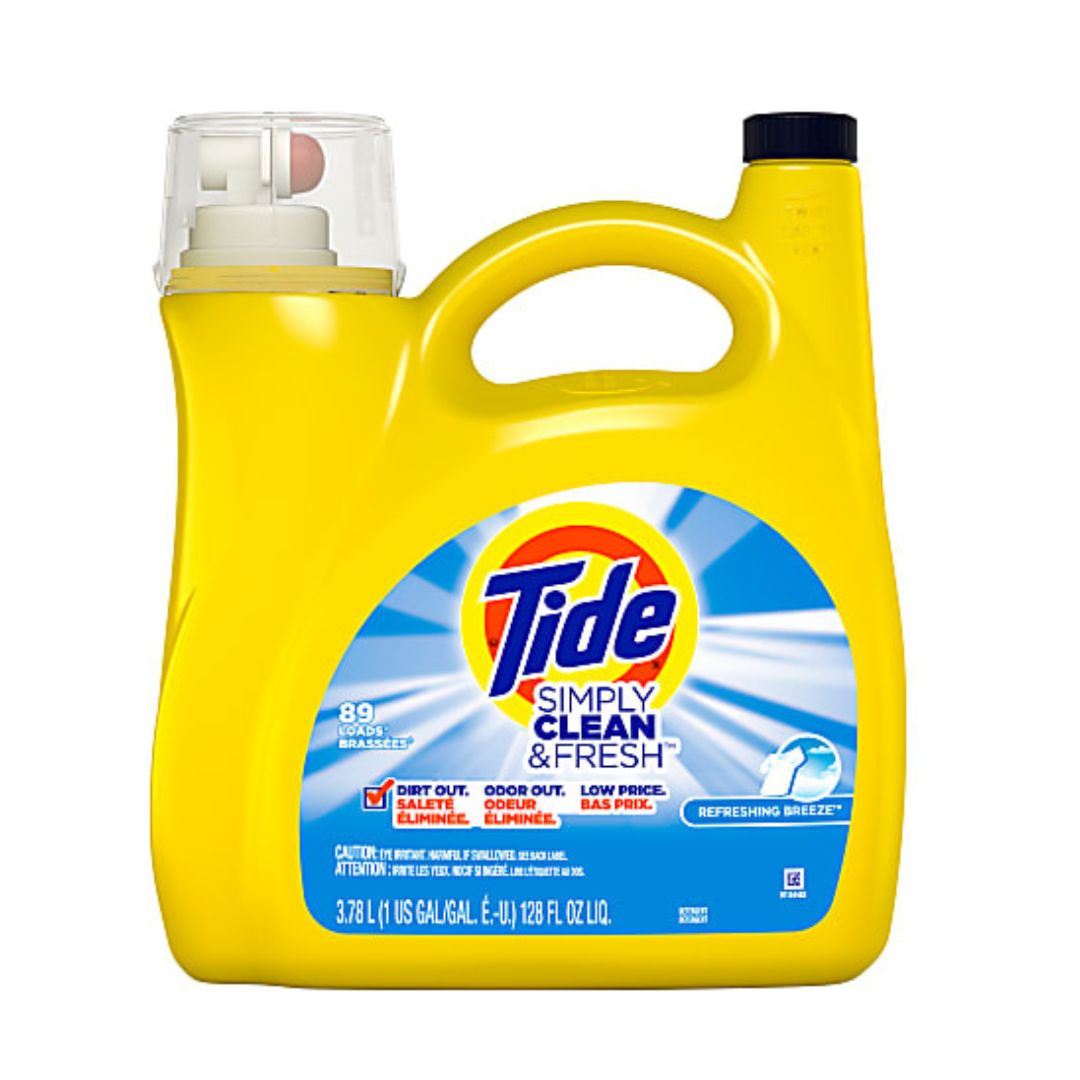 Tide Simply Clean & Fresh Liquid Laundry Detergent, Refreshing Breeze 128oz.