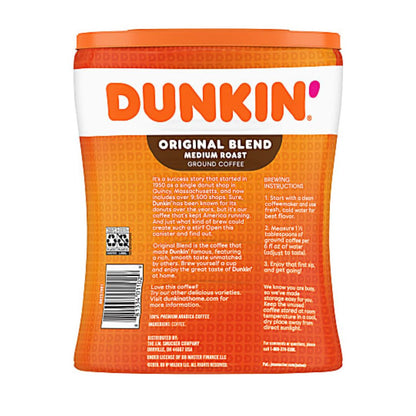 Dunkin' Donuts Original Blend Ground Coffee, Medium Roast, 1.87 Lb Per Bag