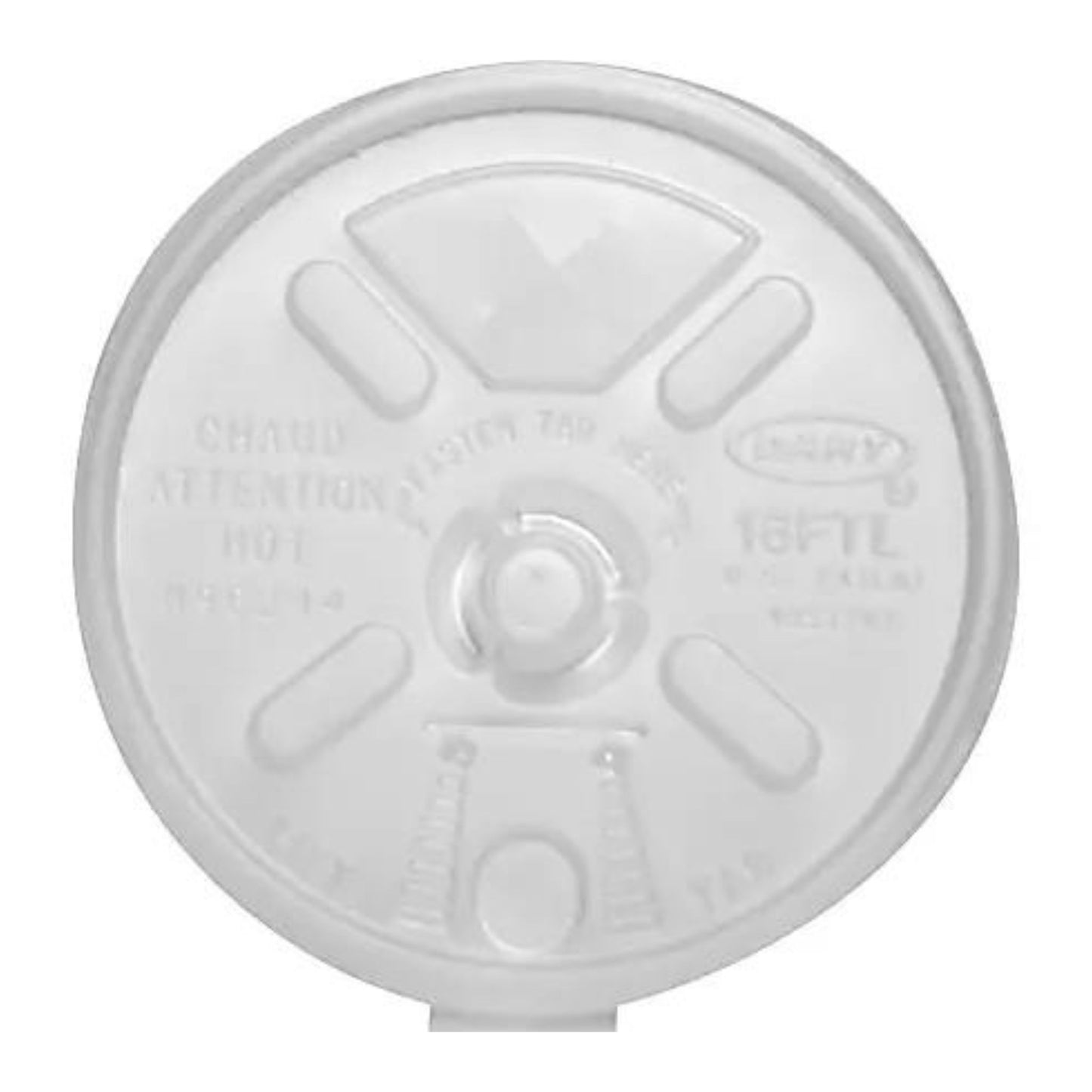 Dart Lift-n-Lock Lid With Straw Slot For Foam Cups 16Oz. Translucent, Pack Of 1,000