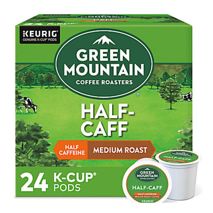 Green Mountain Coffee Single-Serve Coffee K-Cup Pods, Half-Caff, Box Of 24